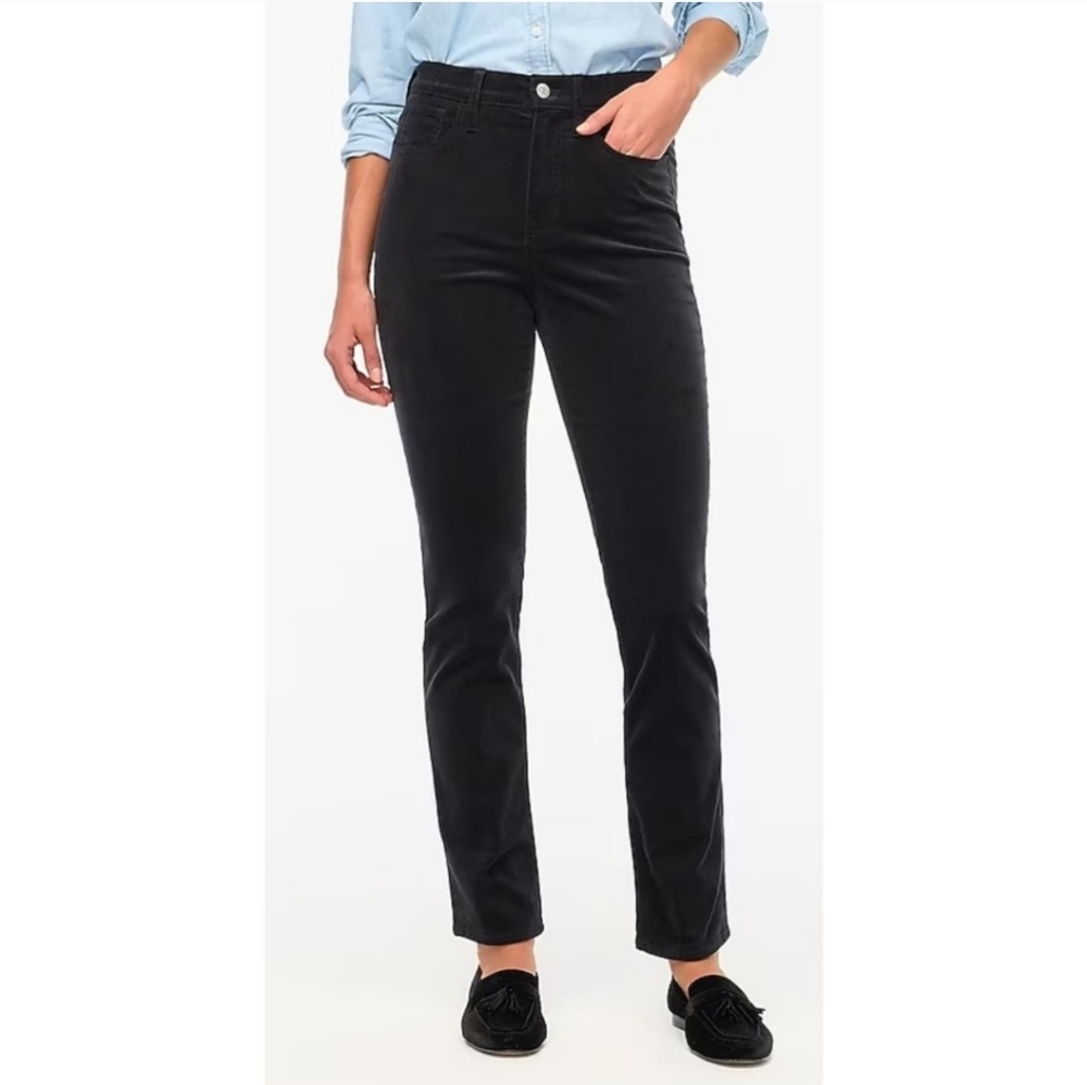 J.Crew Black Corduroy Slim Straigt High Rise Pants Size 26